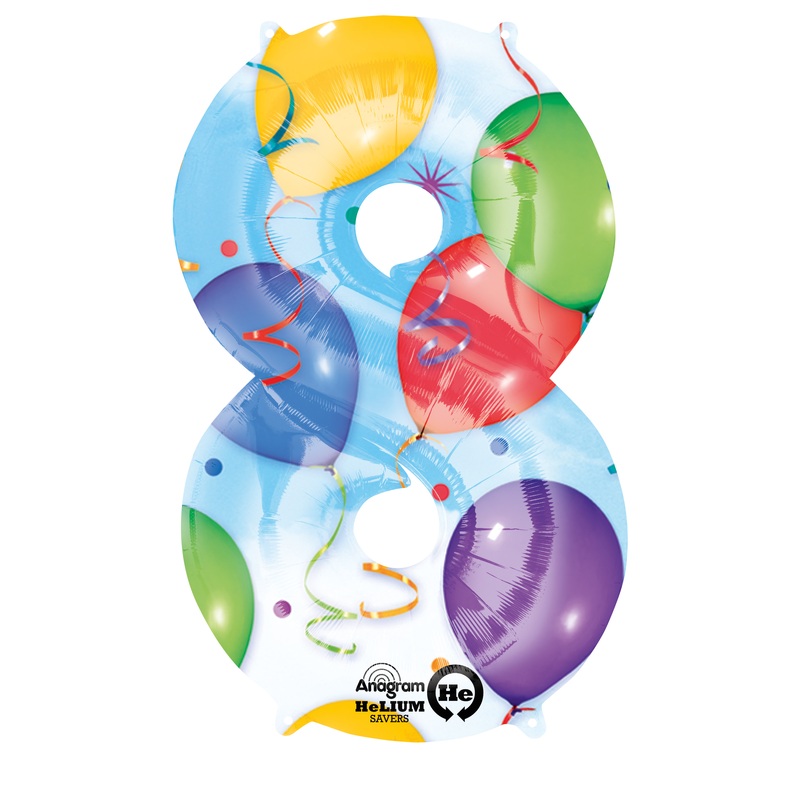 Number balloon 8 motley 83cm