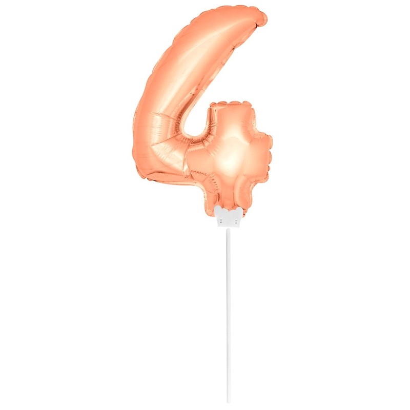 Stick balloon number 4 rose gold 36cm