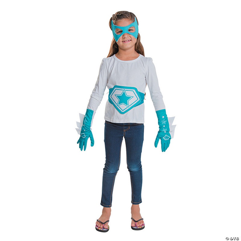 Teal & White Superhero Accessories – 4 Pc.