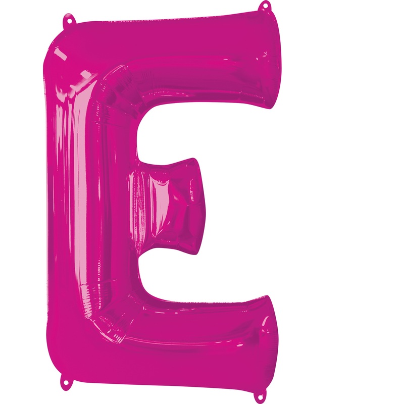 Foil balloon letter E pink XL 81cm