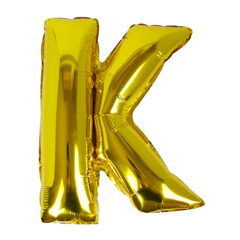 Golden letter K foil balloon 40cm