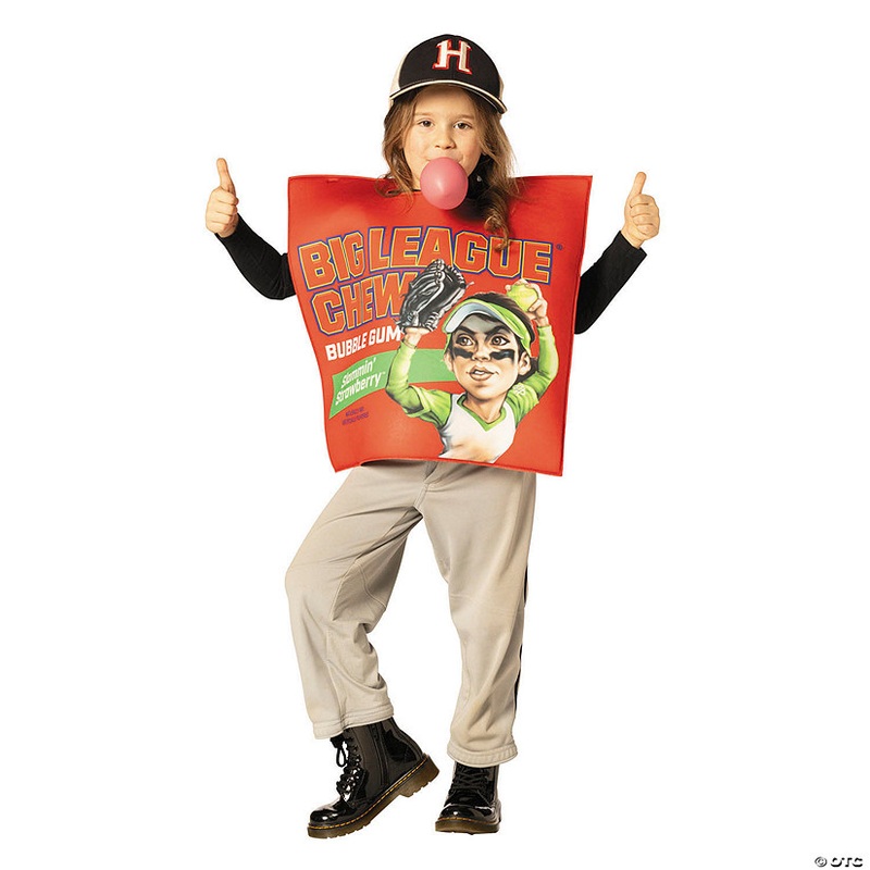 Kids Big League Chew Slammin’ Strawberry Gum Pouch Tunic Costume