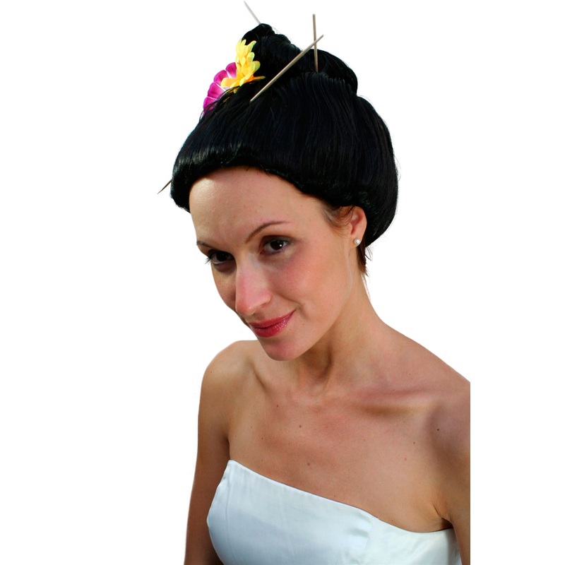 Lady Women Party wig flowers sexy Dragon Lady Geisha Japan Asien LM-159-P103