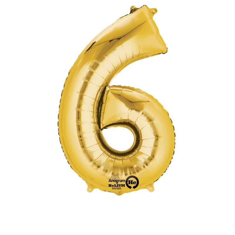 Number balloon 6 gold 88cm