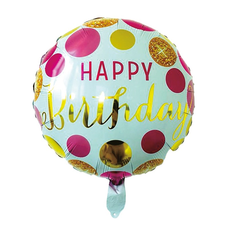 Shiny Happy Birthday foil balloon 45cm