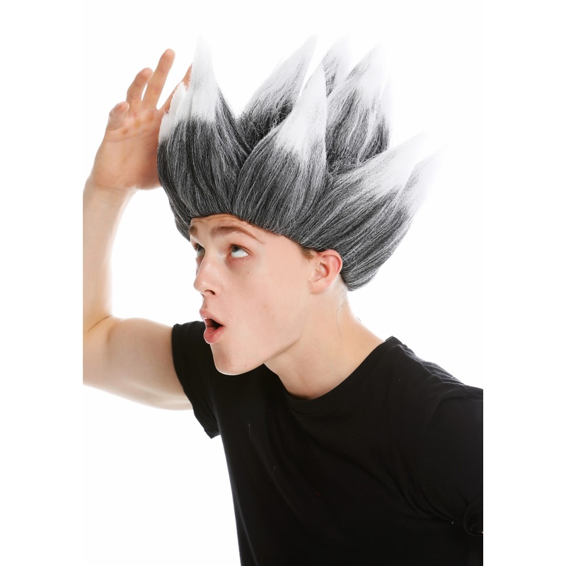 Wig men women carnival demon devil troll flower mad scientist grey white LM-19