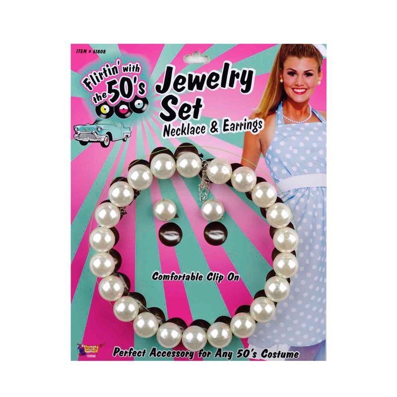 50’s Pearl Necklace and Earrings Set Standard