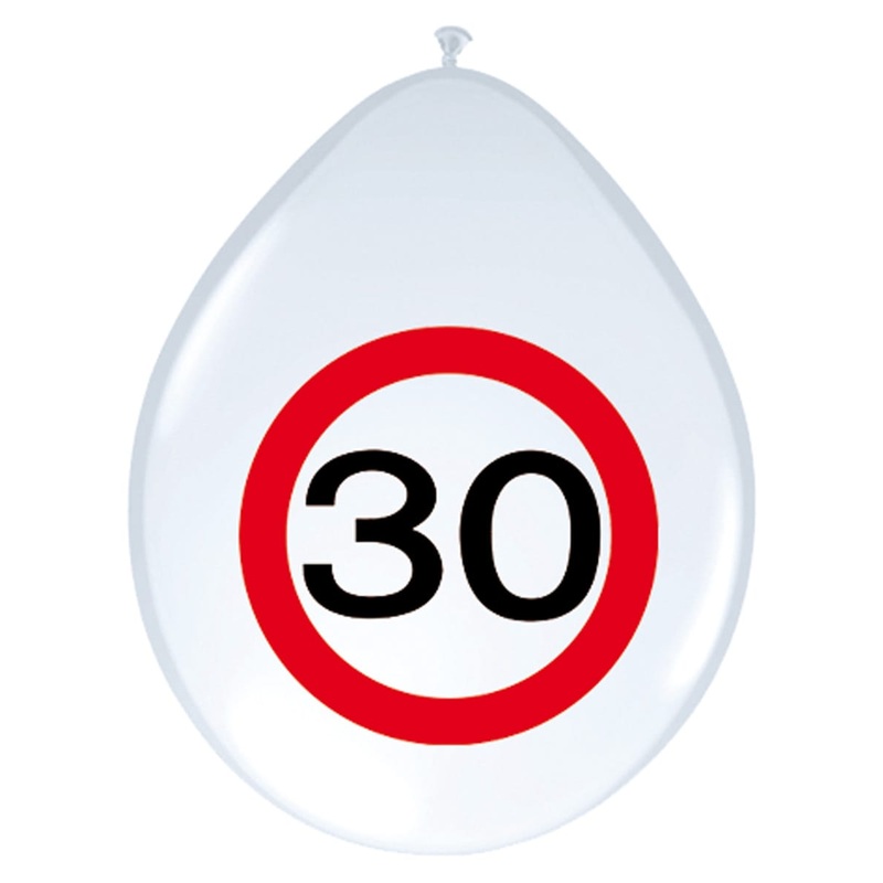 8 traffic sign 30 balloons 30cm