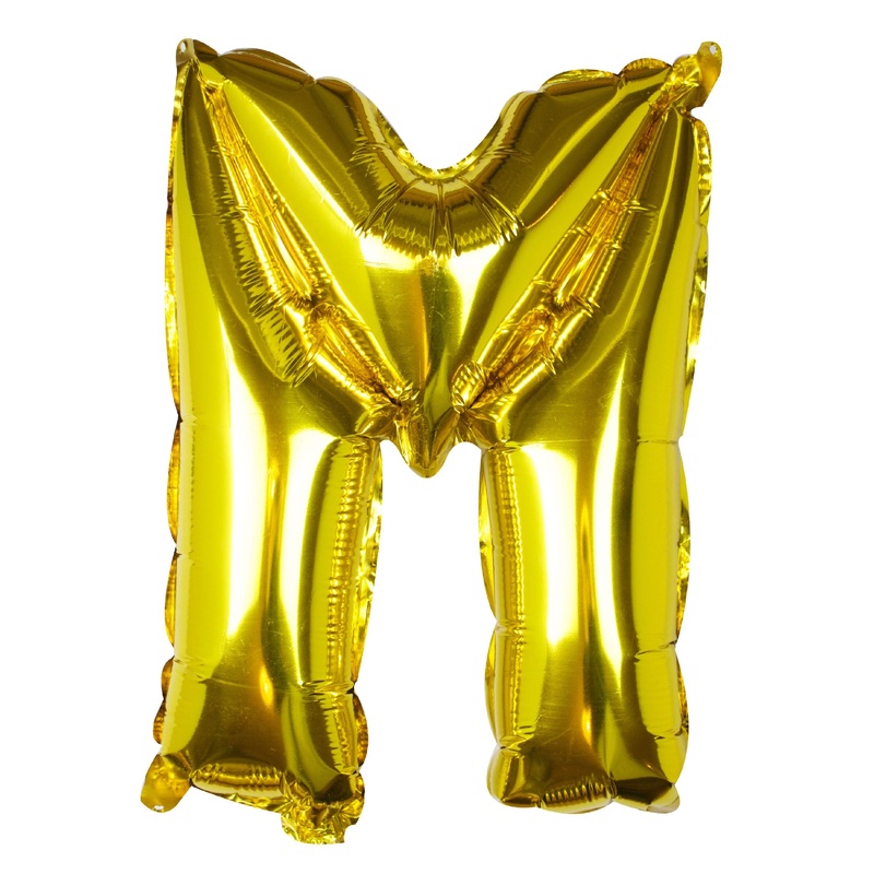 Golden letter M foil balloon 40cm