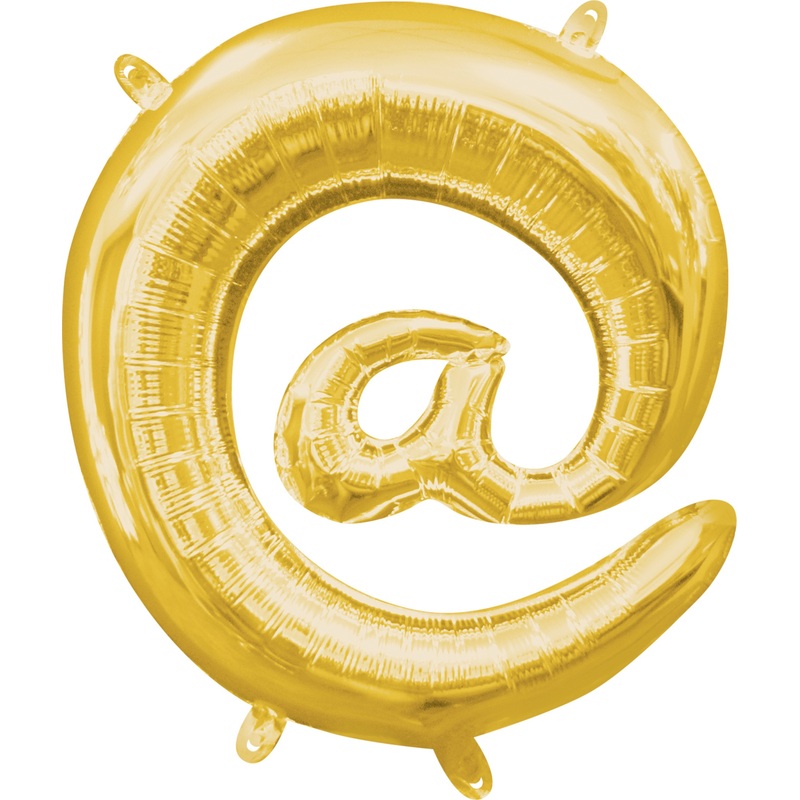 Mini foil balloon symbol @ gold 35cm