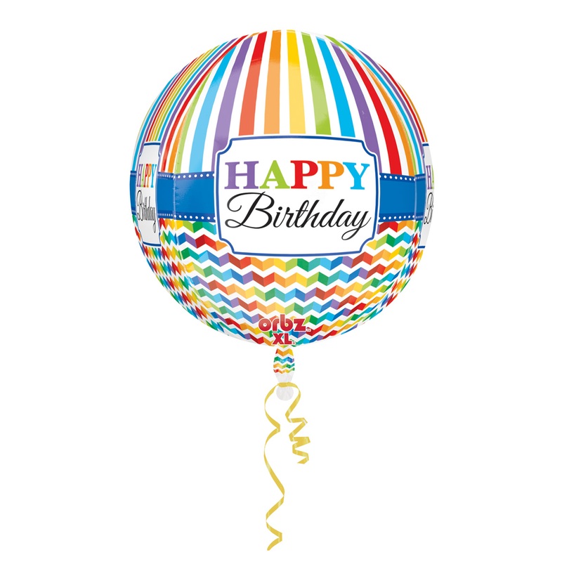 Rainbow Birthday foil balloon 38 x 40cm