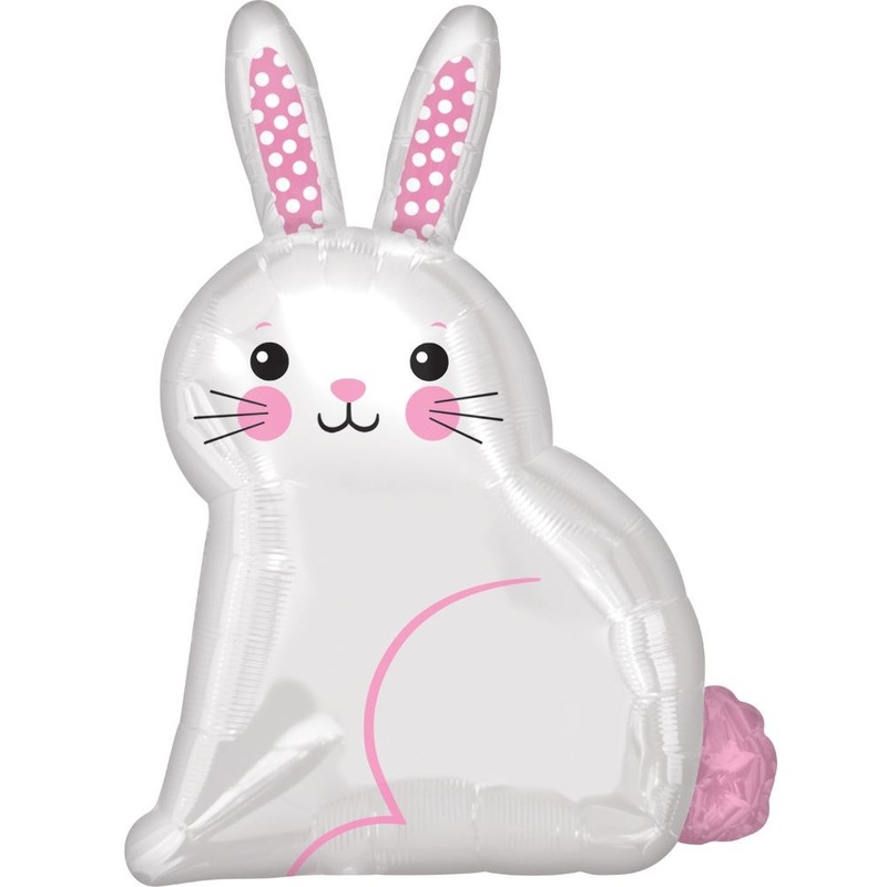 White Bunny Rabbit Foil Balloon
