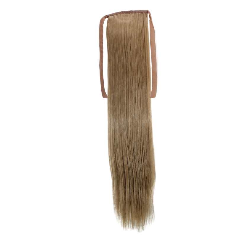 Hairpiece slim Ponytail Pigtail Ash-Blonde straight band + clip fastening YZF-TS18-16