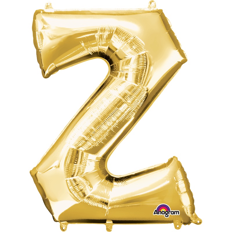 Letter foil balloon Z gold 83cm