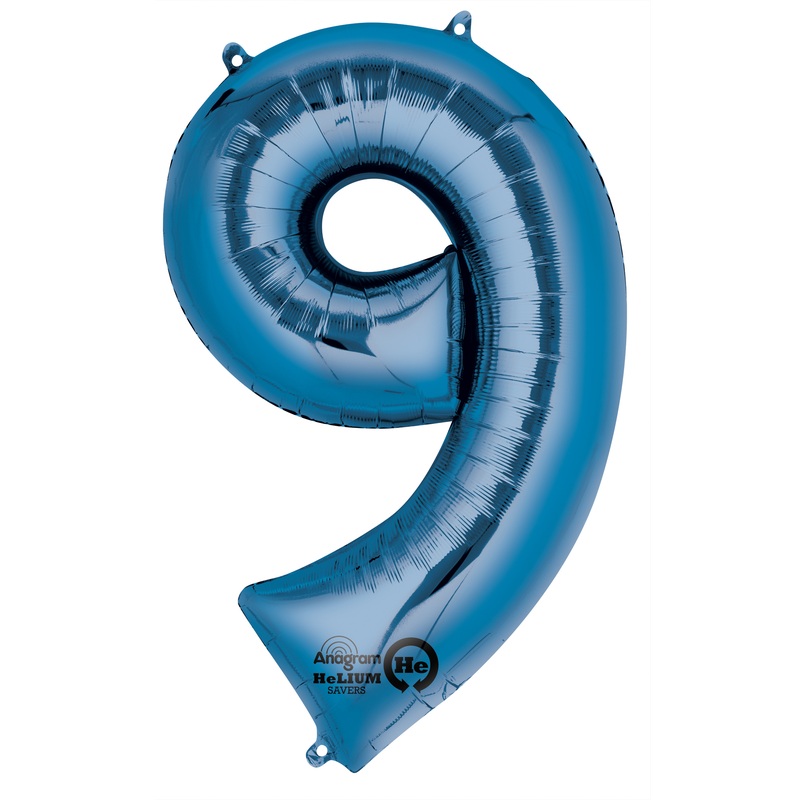 Number balloon 9 blue 86cm