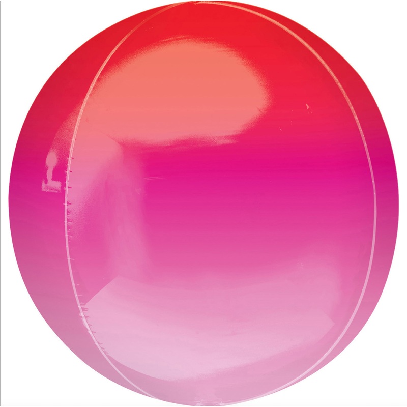 Ombr foil balloon red-pink 40cm