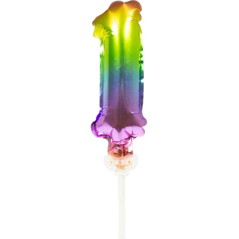 Rainbow cake decoration balloon number 1