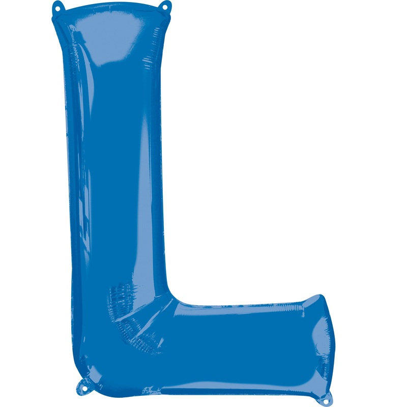 Foil balloon letter L blue XL 81cm