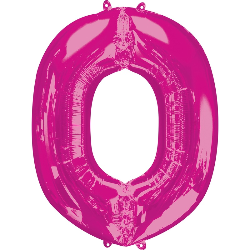 Foil balloon letter O pink XL 83cm