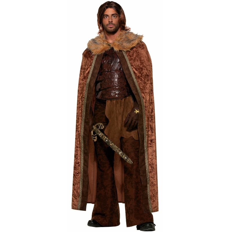 Men’s Faux Fur Trimmed Cape (Brown) Standard