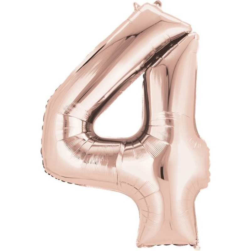 Number 4 foil balloon rose gold 41cm