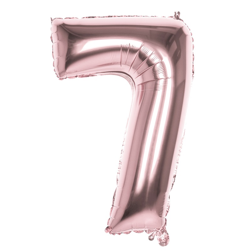 Rose gold number 7 foil balloon 86cm
