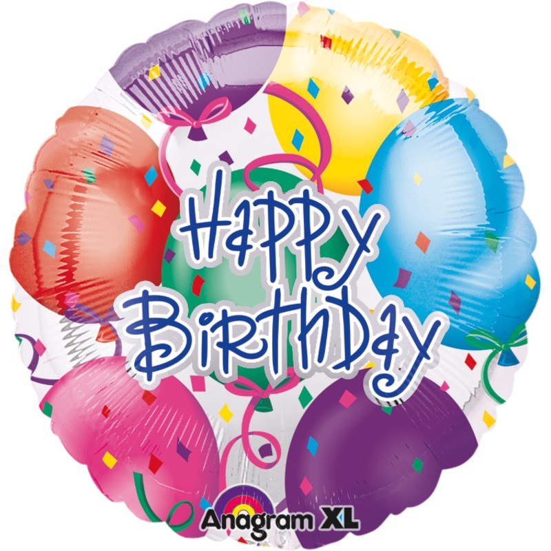 Round happy birthday balloon colorful