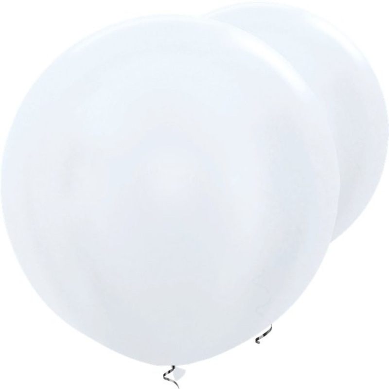 2 white XL balloons 91cm