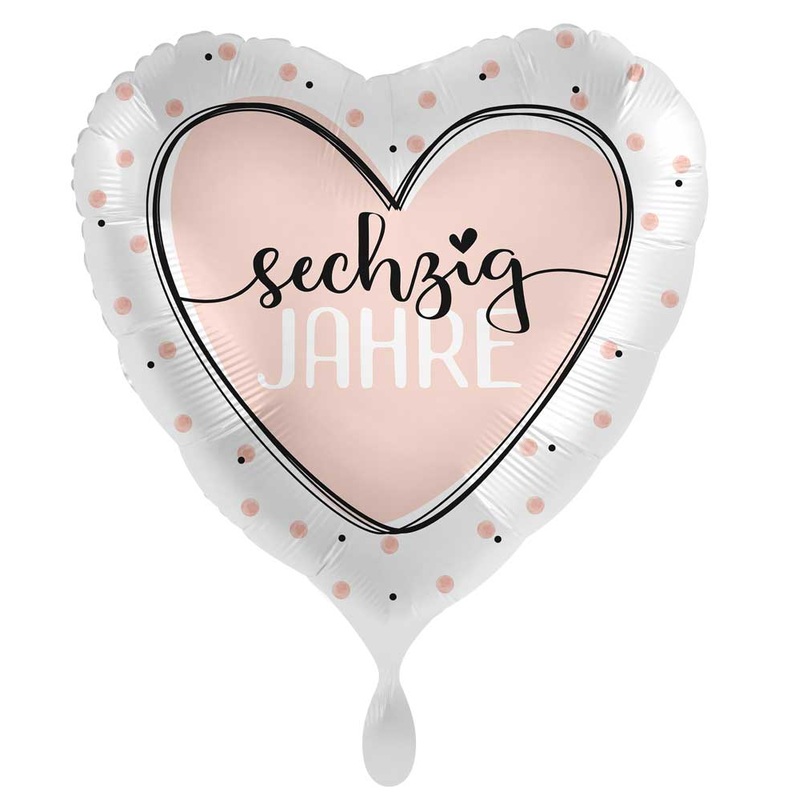 60th birthday balloon Shiny Heart 45cm