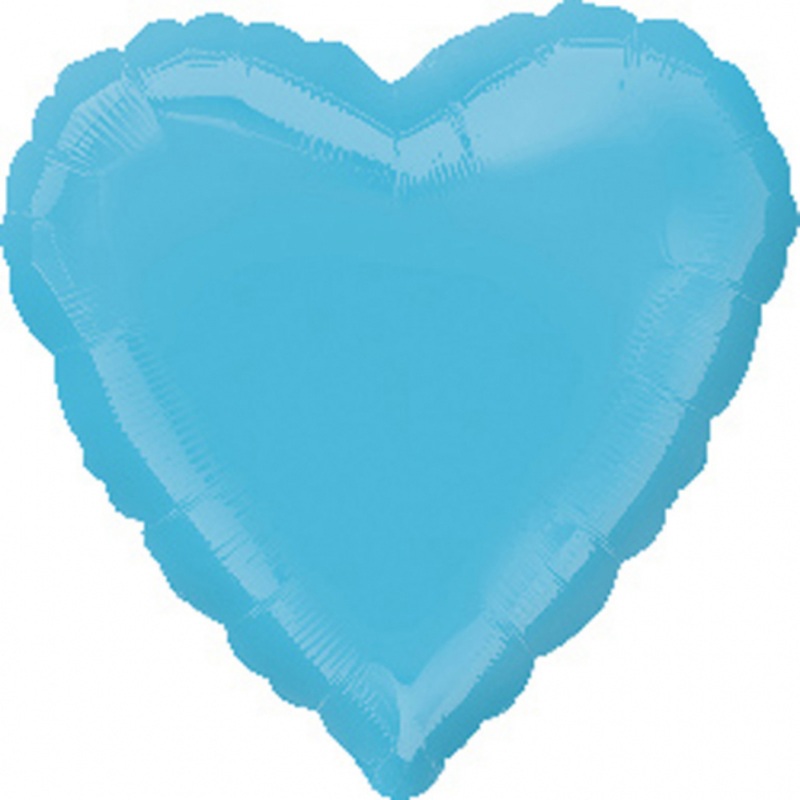 Caribbean blue heart balloon 43cm