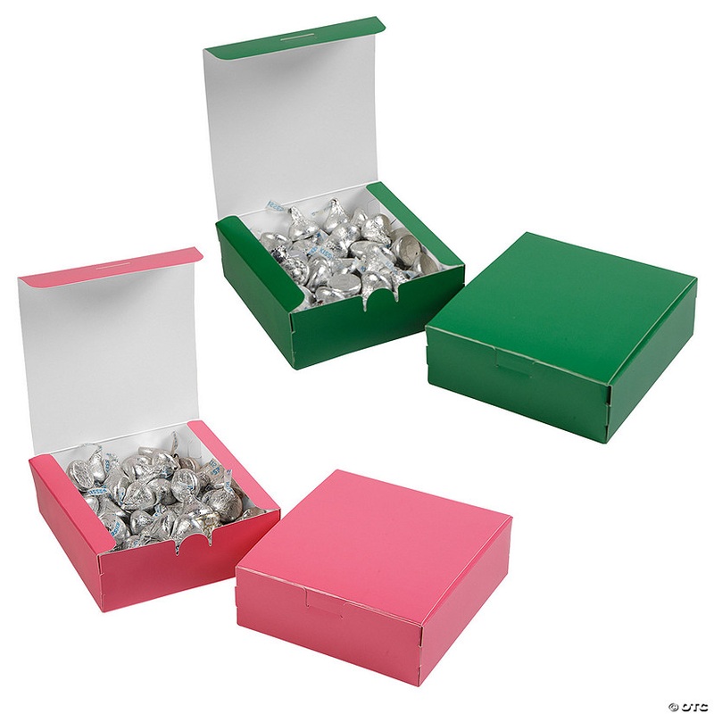 Good Witch or Bad Witch Green & Pink Square Treat Boxes – 24 Pc.
