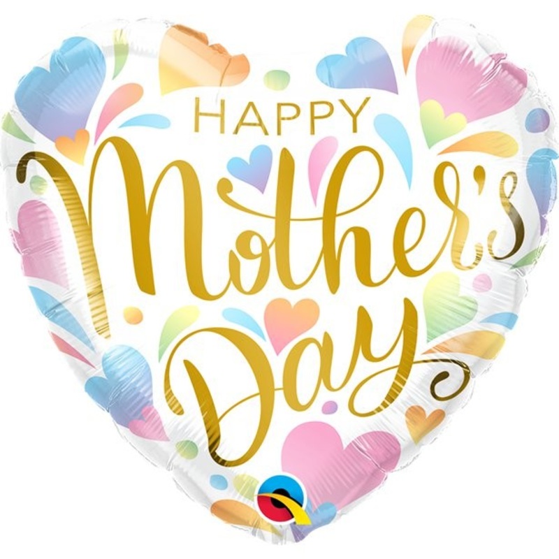 Mother’s Day pastel hearts foil balloon 45cm