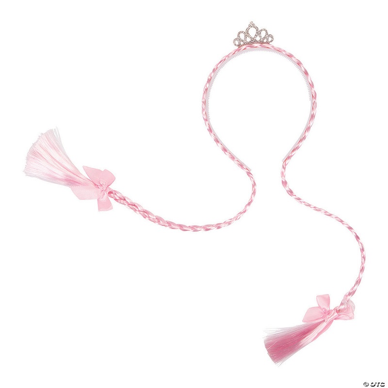 Princess Tiara Headbands with Braids – 12 Pc.