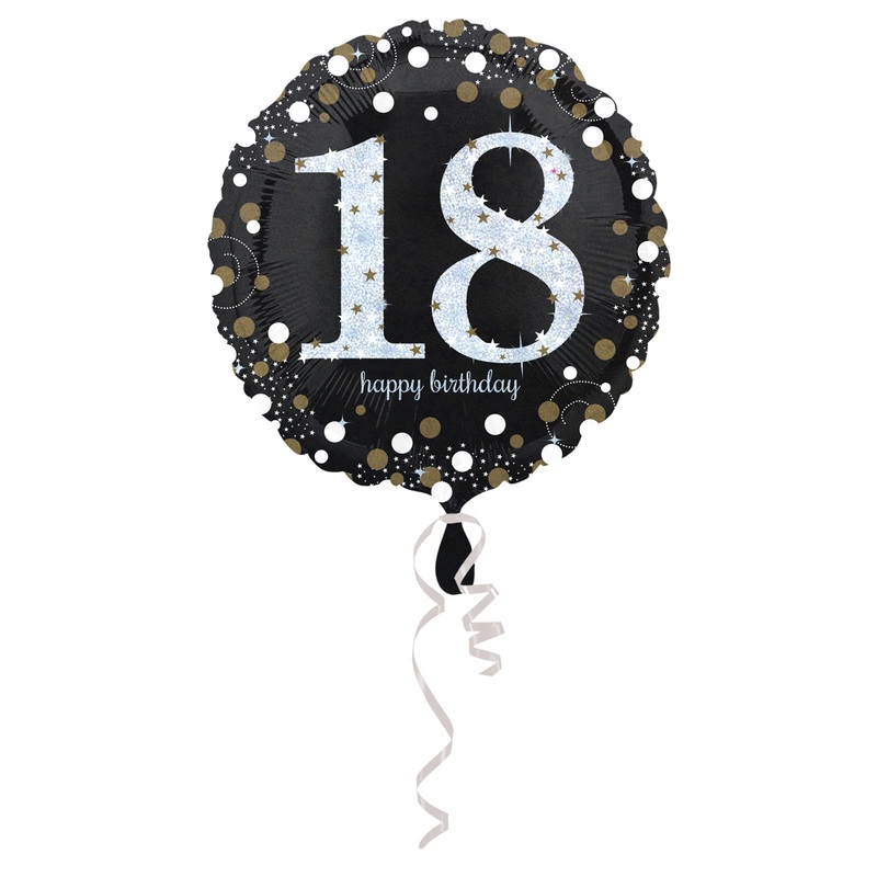 Golden 18th Birthday foil balloon 43cm