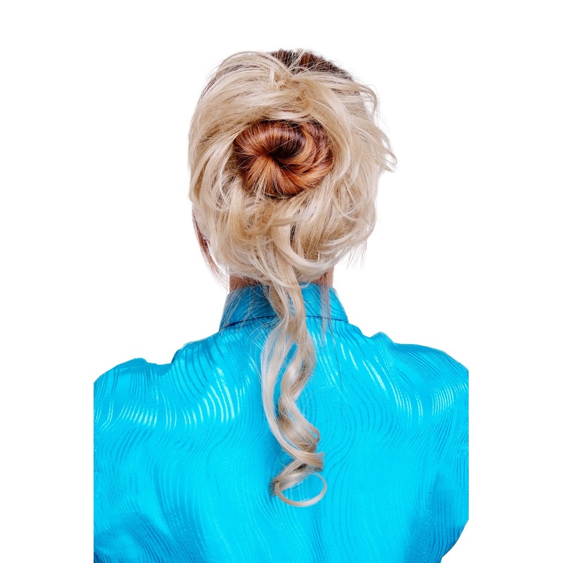 Hair Piece baroque voluminous wild curled scrunchy comb ash blonde YZF-3072HT