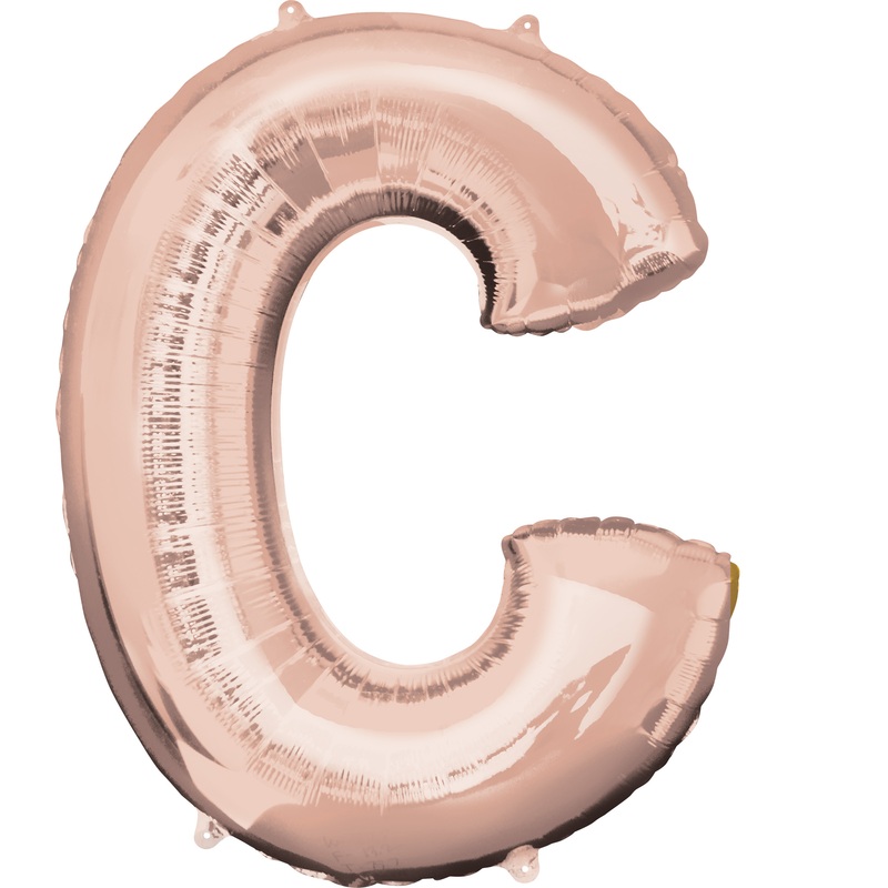 Letter foil balloon C rose gold 81cm