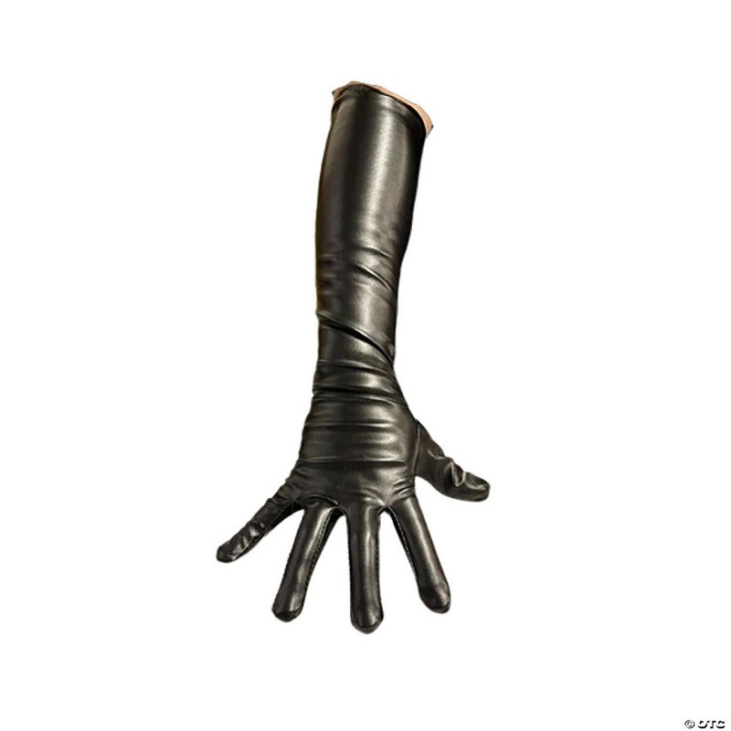 Over-The-Elbow 23 Inch Leatherlike Adult Costume Gloves  Black