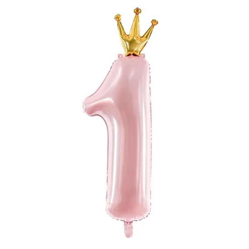 Royal number 1 foil balloon pink 89cm