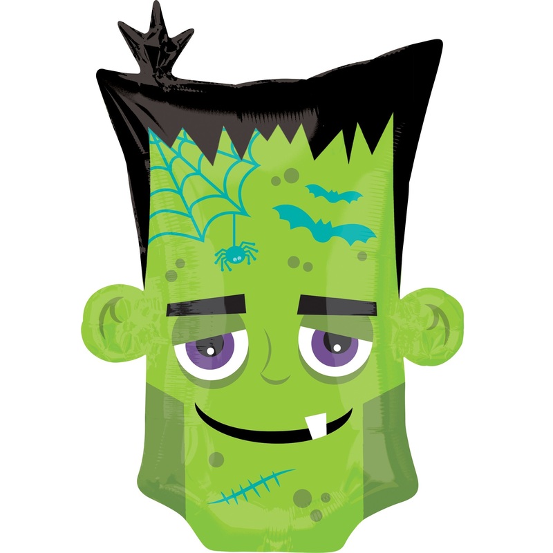 Scary monster head foil balloon