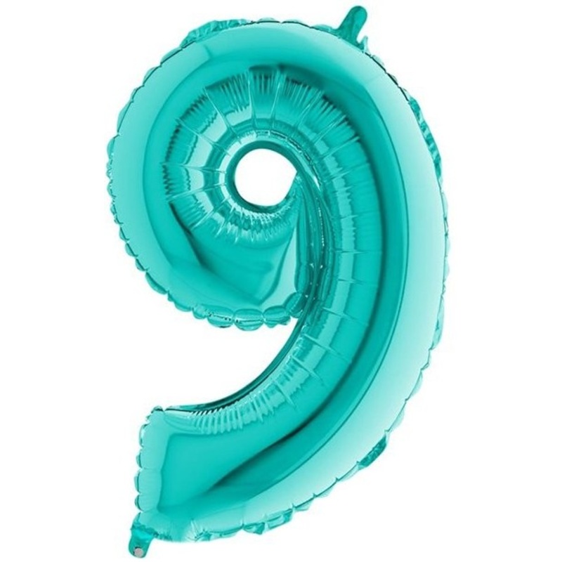 XXL number balloon 9 mint green 1.02m
