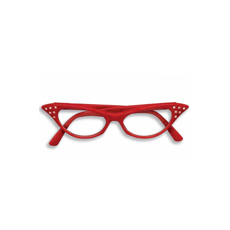 50’s Rhinestone Glasses (Red) Standard