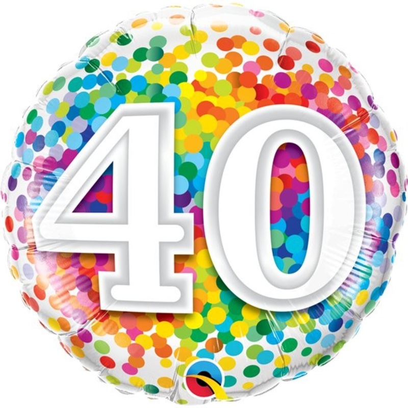 Forty colorful years foil balloon 46cm