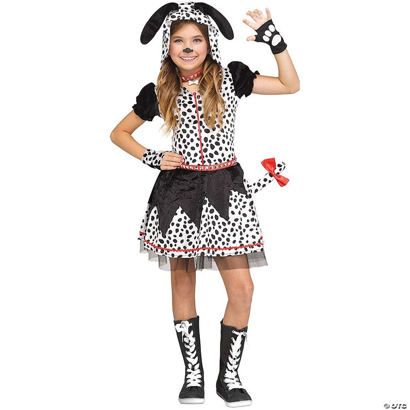 Kids Spotted Sweetie Dog Hooded Dress Costume