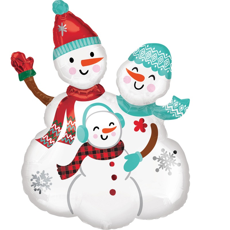 Snowman family foil balloon 58 x 78cm