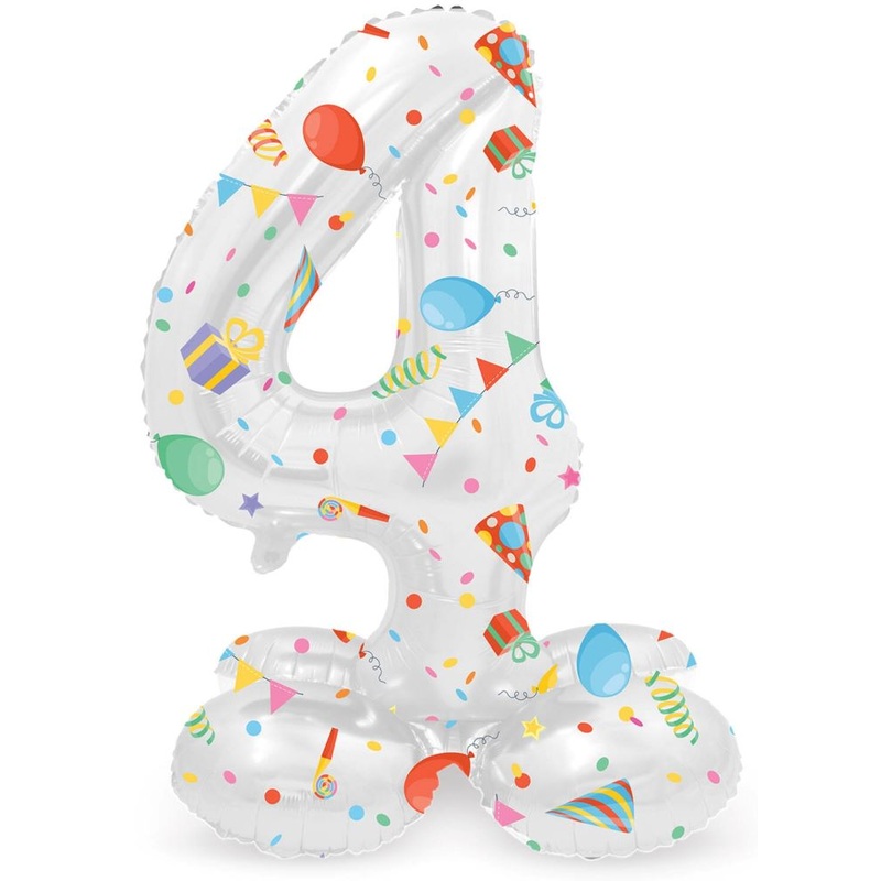 Standing Number 4 Partytime Balloon 41cm
