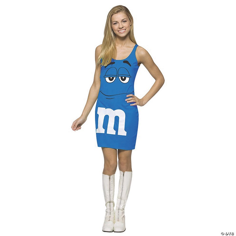 Teen Girl’s Blue M&M’s Candy Tank Dress Costume – Standard