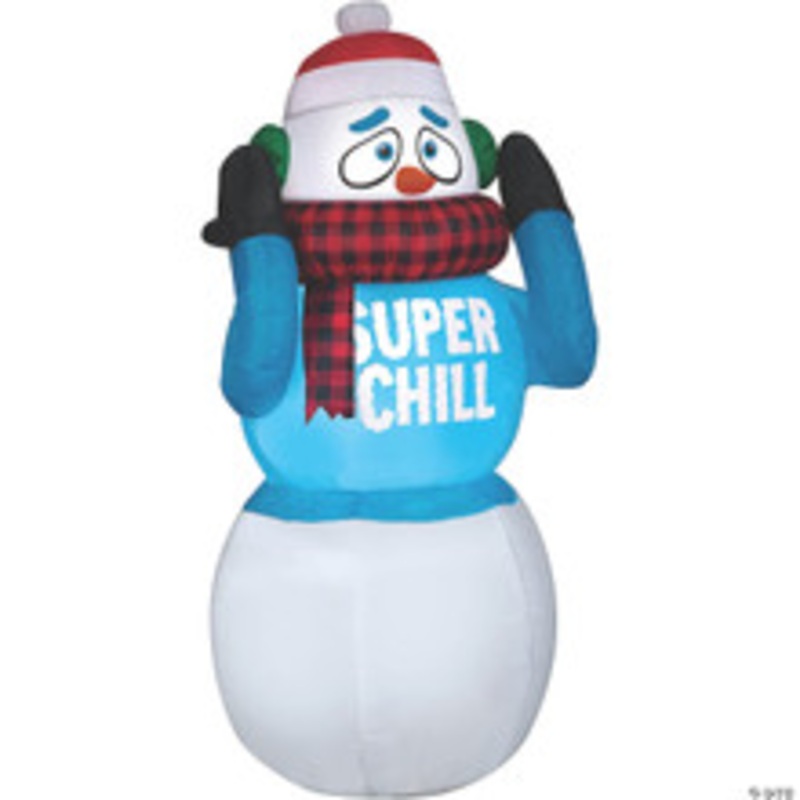 72 Blow Up Inflatable Shivering Snowman Outdoor Yard Decoration