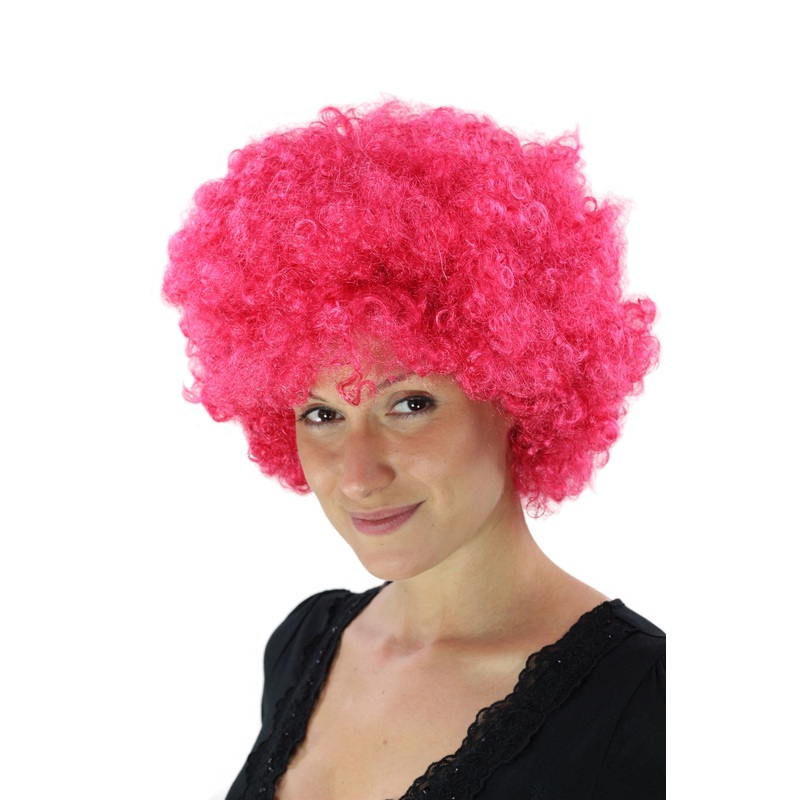 Afro Wig Halloween Carnival Men Women 70s Party Pink Disco PW0011-PC41