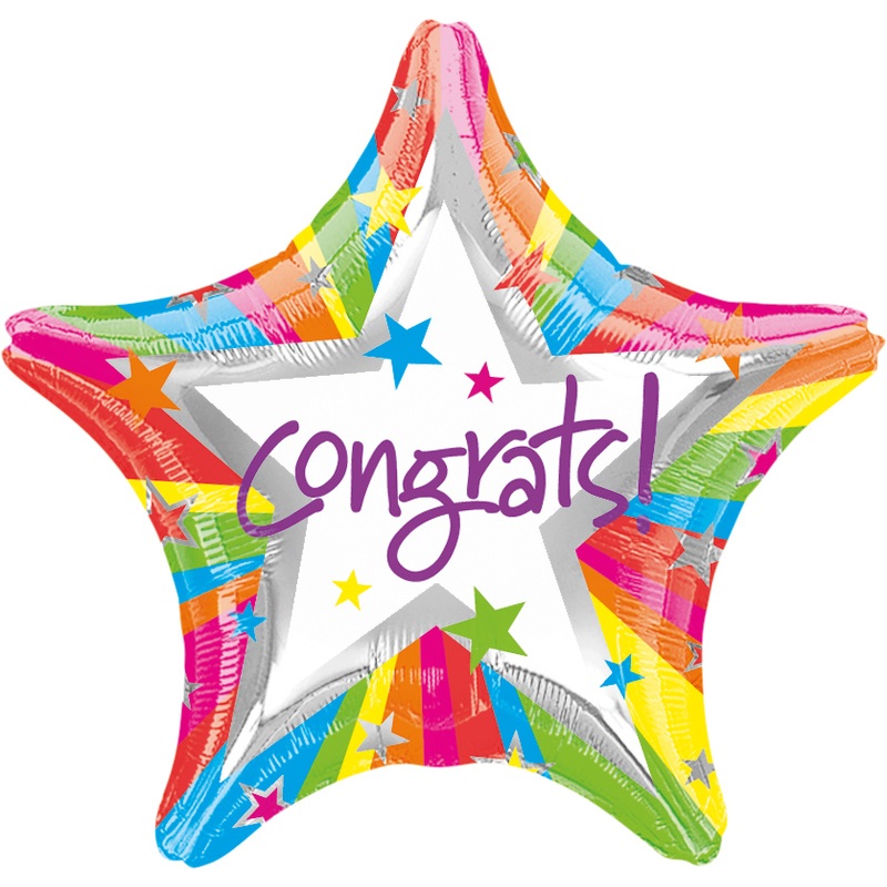 Colorful Congrats star balloon 48cm