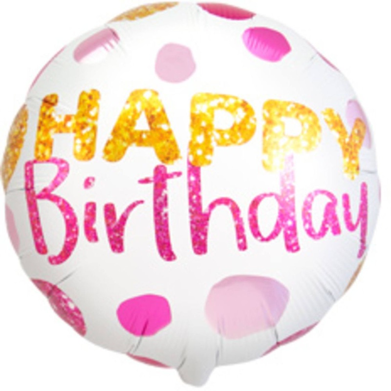 Foil balloon Happy Birthday round 45cm